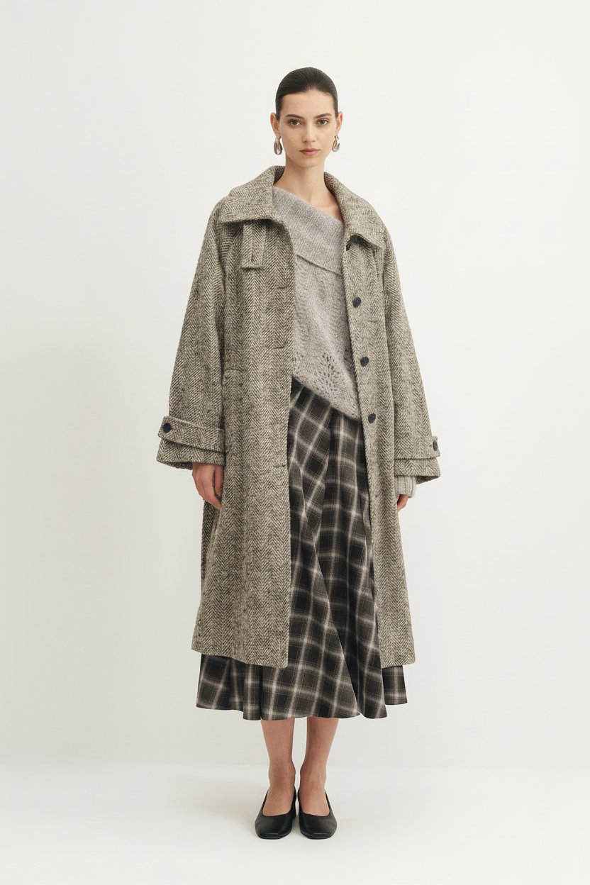 Margot Long Coat in Wool-Alpaca Blend – fbrq.com