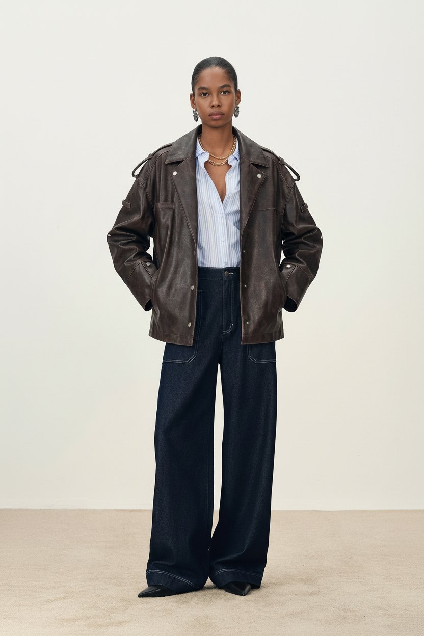 Irina Vintage Biker Jacket in Vegan Leather – fbrq.com